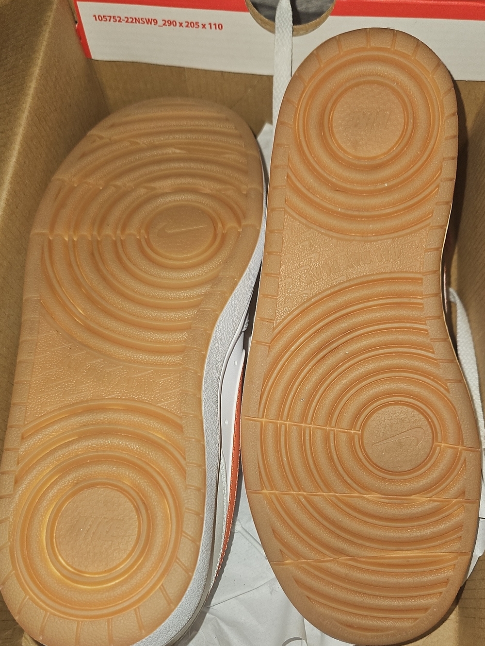 Nike White Low-Top Sneakers with Orange Swoosh - Picture 3 of 4